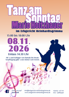 Plakat: Tanz am Sonntag mit Mario Holtshauer